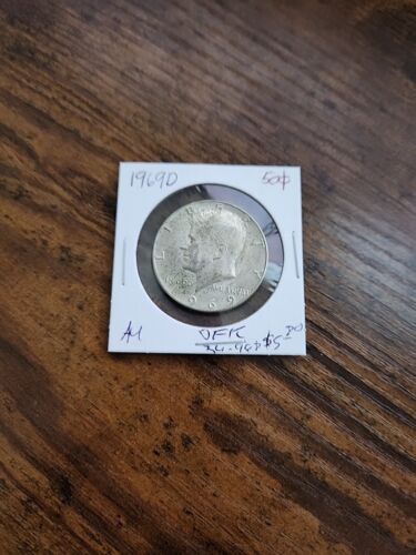 1969-D Kennedy Half Dollar, AU, .400 Silver