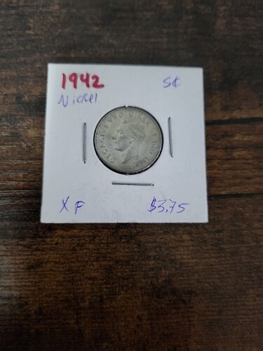 1942 Canada 5 Cents, George V, Nickel, XF