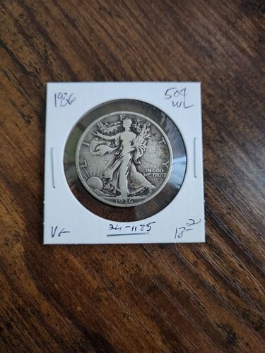 1936 Walking Liberty Half, VG, .900 Silver