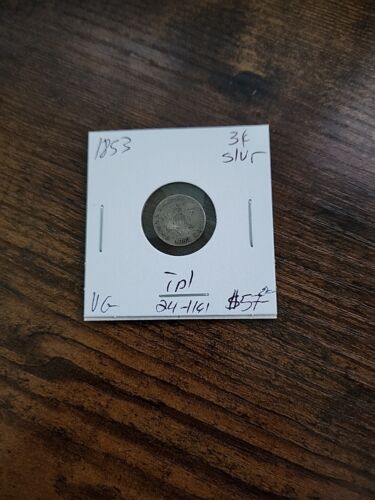 1853 3 Cent Silver, Type 1, VG, .750 Silver