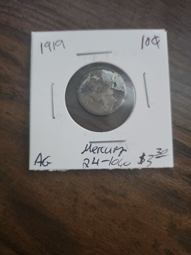 1919 Mercury Dime, AG, .900