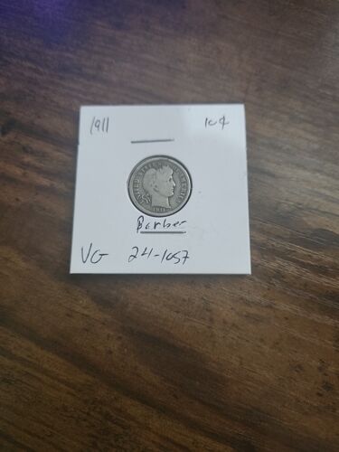 1911 Barber Dime, VG, .900 Silver