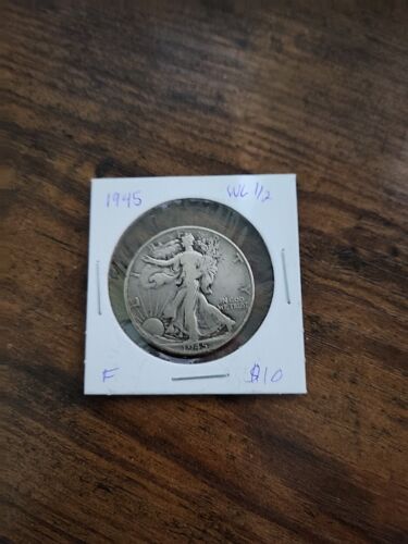 1945 Walking Liberty Half Dollar, F, .900 Silver