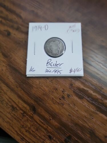 1914-D Barber Dime, AG, .900 Silver