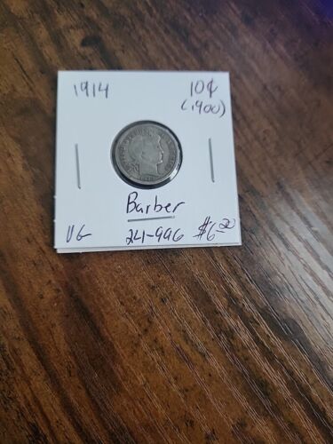 1914 Barber Dime, VG, .900 Silver