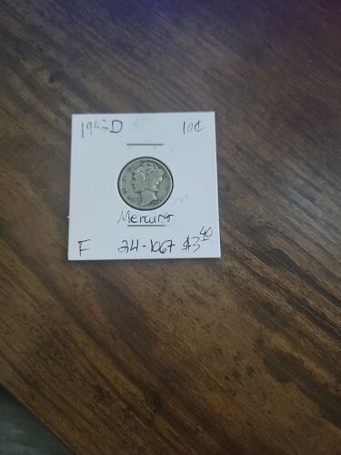 1942-D Mercury Dime, F, .900