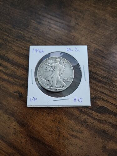 1942 Walking Liberty Half Dollar, VG, .900 Silver