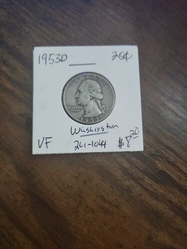 1953-D Washington Quarter, VF, .900 Silver