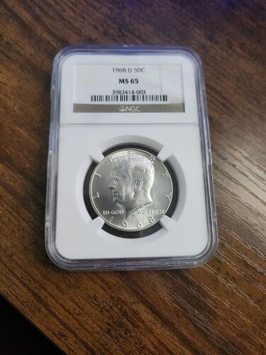 1968-D Kennedy Half Dollar, MS65 NGC, .400 Silver