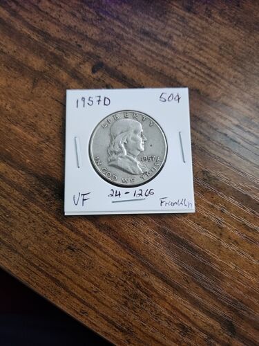 1957-D Franklin Half, VF, .900 Silver