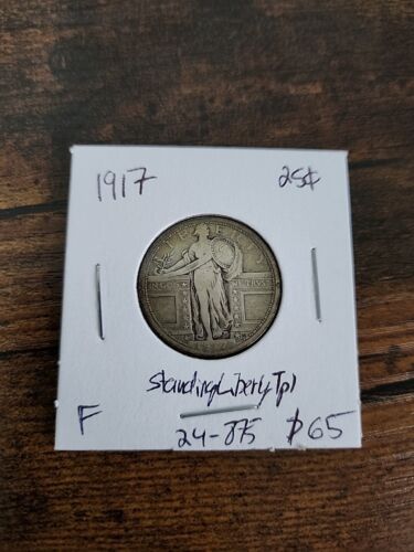 1917 Standing Libert Quarter, Type 1, F, .900 Silver