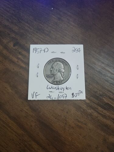 1957-D Washington Quarter, VF, .900 Silver